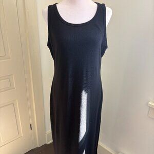 Black Rib Knit Tank Style Dress by Hwokefeiyu, Size XL
